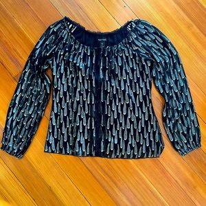 Black and silver holiday dress top